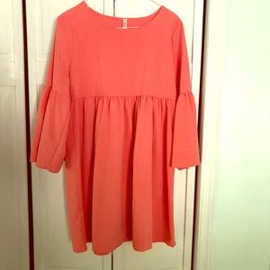 Coral shift dress